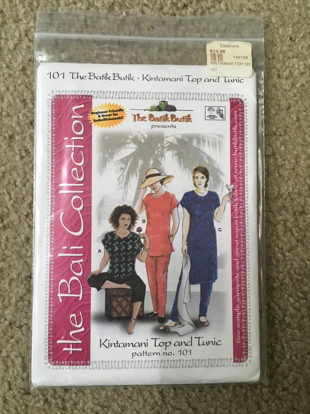 Batik Butik Sewing Pattern 101 Beginner Bali Kintamani Top Tunic S-3XL UNCUT